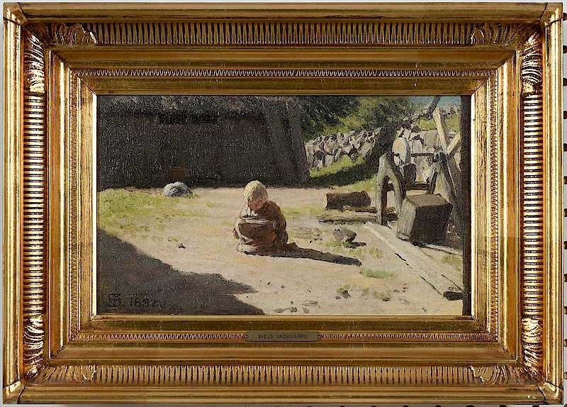 Appraisal: Niels Skovgaard Danish - Child in a Farmyard signed with