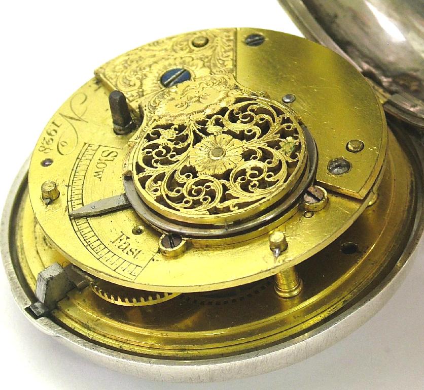 Appraisal: th century silver pair cased fusee verge pocket watch hallmarked