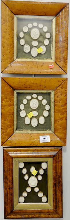 Appraisal: Collection of forty-two framed white plaster Grand Tour Intaglios in