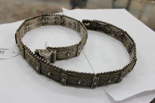 Appraisal: AN EARLY TH CENTURY RUSSIAN SILVER GILT BELT consisting of