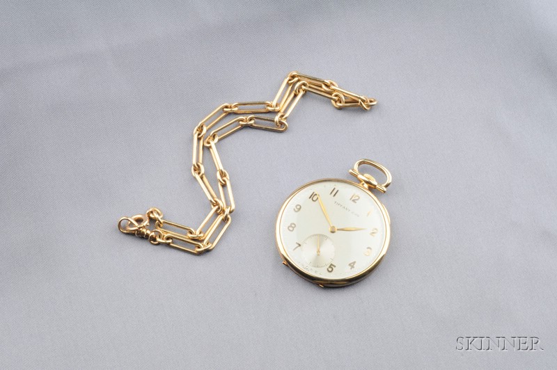 Appraisal: kt Gold Pocket Watch Tiffany Co the silvertone dial with