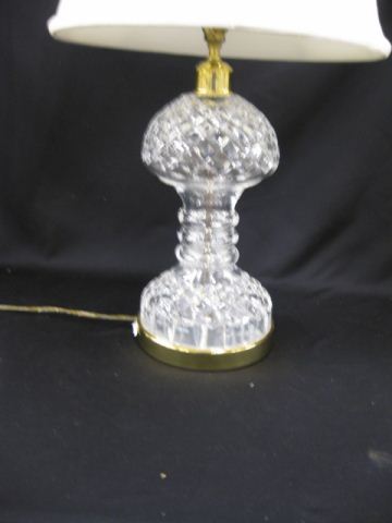 Appraisal: Waterford Cut Crystal Table Lamp large medal with triple ring