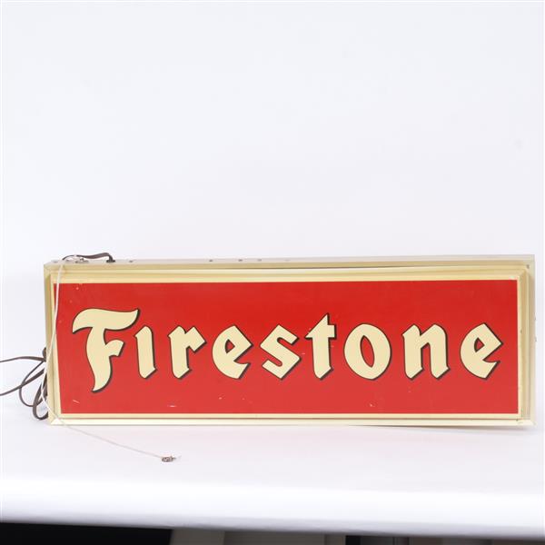 Appraisal: Firestone double sided internally lit sign