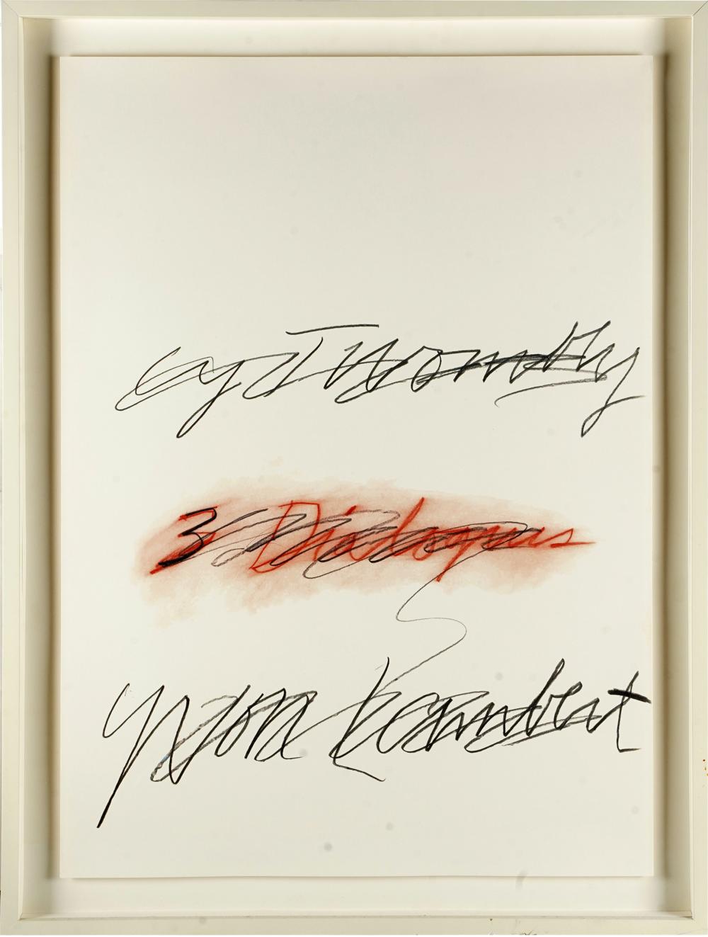 Appraisal: CY TWOMBLY ABSTRACToffset lithograph unsigned Condition floating image x inches