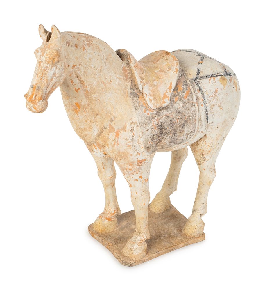 Appraisal: A Tang Style Painted Terracotta Horse Height x width inches