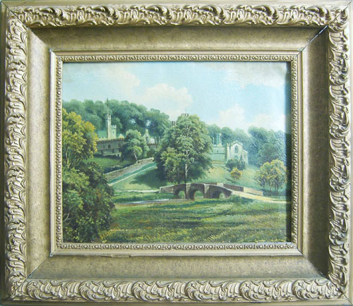 Appraisal: Oil on canvas landscape signed E S Dyer x