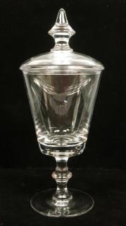 Appraisal: VAL ST LAMBERT French Crystal Lidded Compote Eng VAL ST