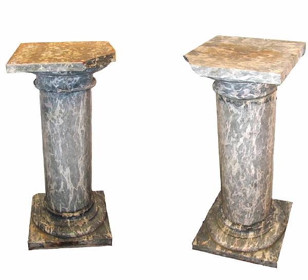 Appraisal: A group of two marble pedestals losses height in width