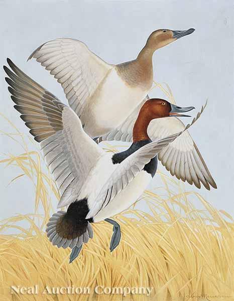 Appraisal: Athos Menaboni Italian Georgia - Ducks in Flight oil on