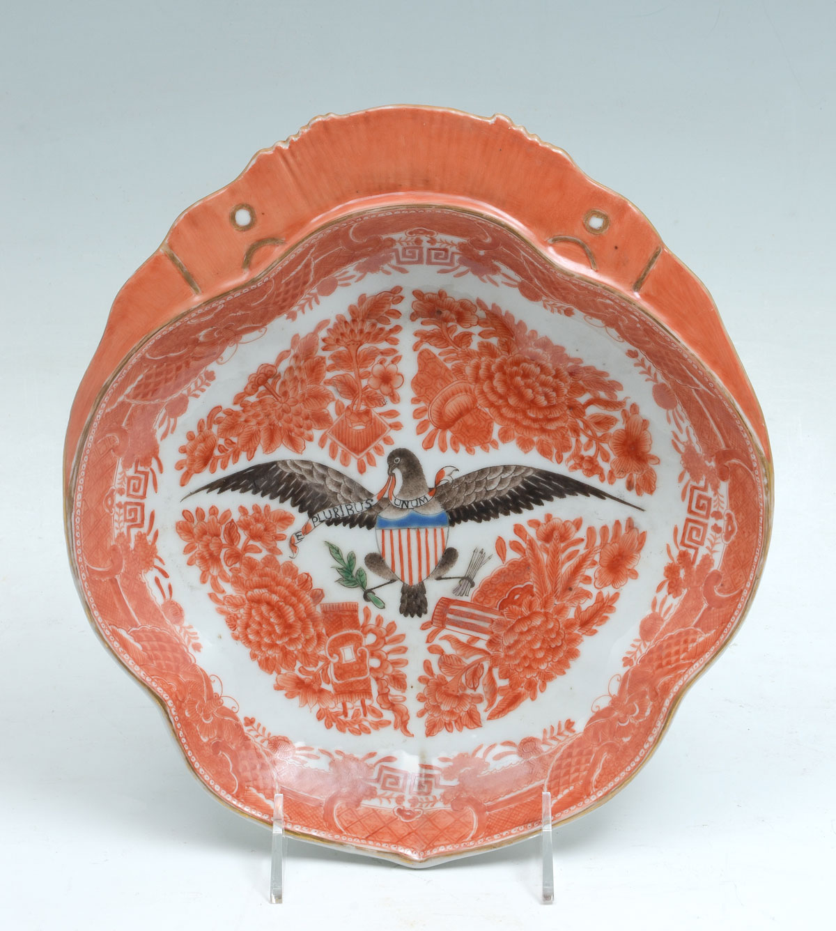 Appraisal: CHINESE EXPORT FITZHUGH SHRIMP BOWL th century Chinese export orange