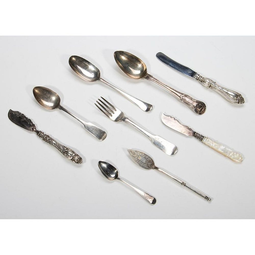 Appraisal: Partial Collection of Victorian Georgian Flatware A varied collection including