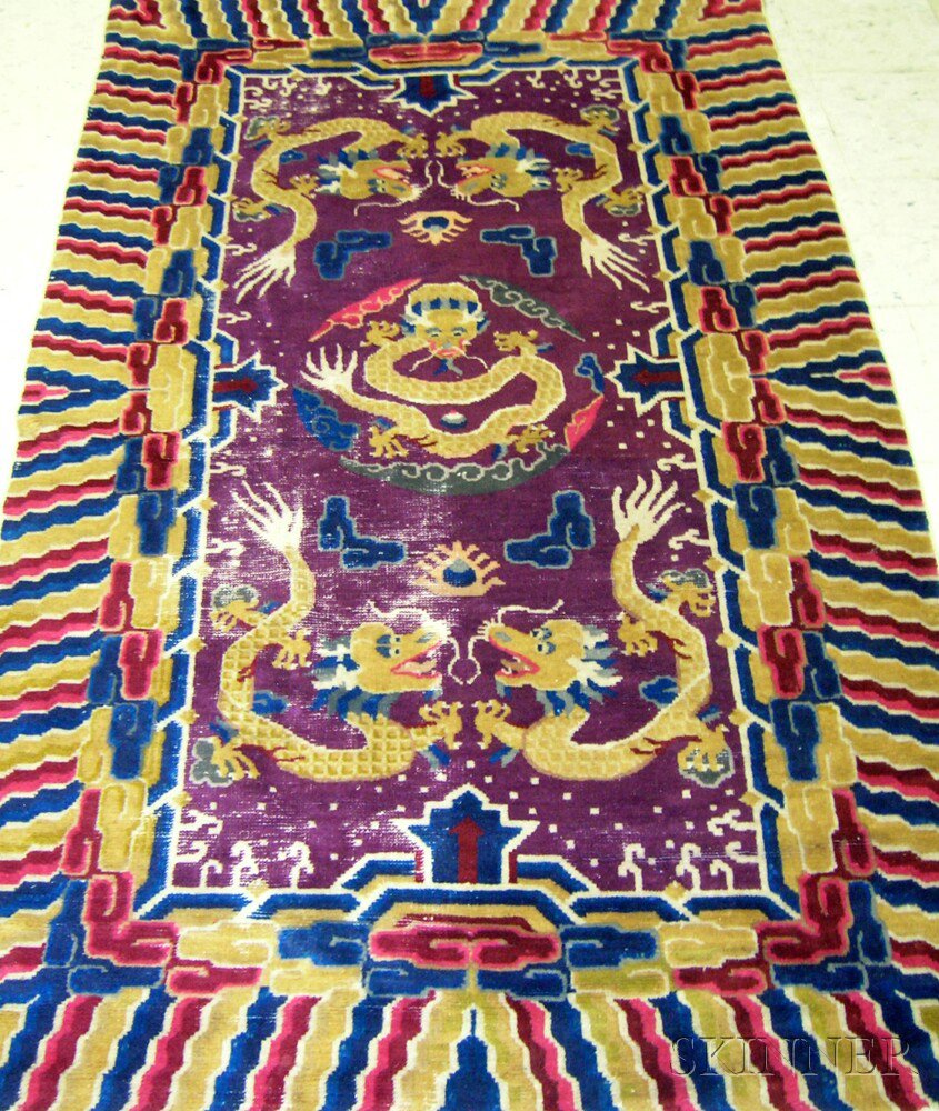 Appraisal: Chinese Rug early th century the deep plum field with