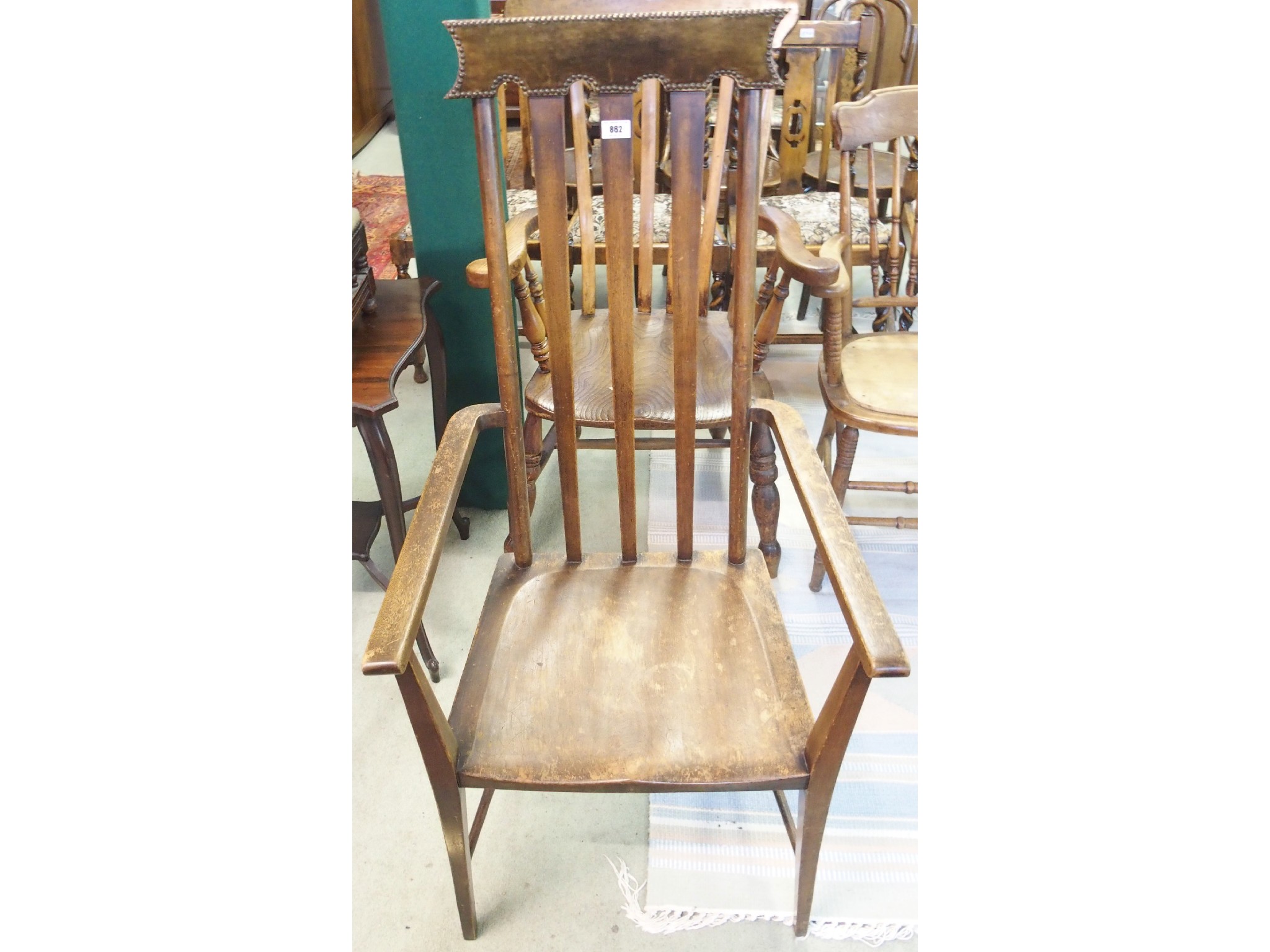 Appraisal: A beech Arts and Crafts chair