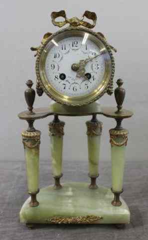 Appraisal: Alabaster and Bronze Empire Style Clock Inscribed '' Paris ''