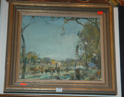 Appraisal: FRANK CROZIER CATTLE OIL ON BOARD