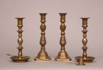 Appraisal: Two Pair of Brass Candlesticks circa A lot consisting of