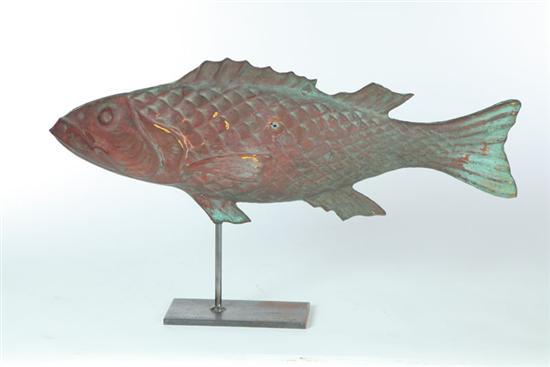 Appraisal: FISH WEATHERVANE American th century Hollow copper body with some