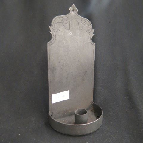 Appraisal: Early Handmade Metal Wall Sconce engraved