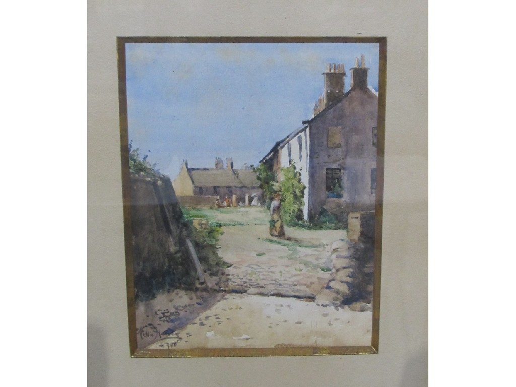 Appraisal: NELLIE ELLEN HARVEY Watercolour of a figure in a garden