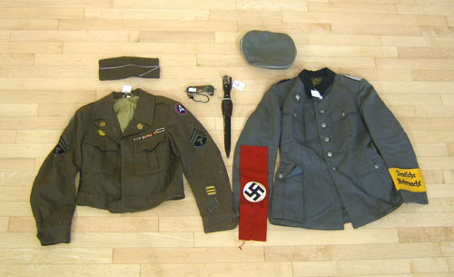 Appraisal: German WWII uniform with dagger together with a U S