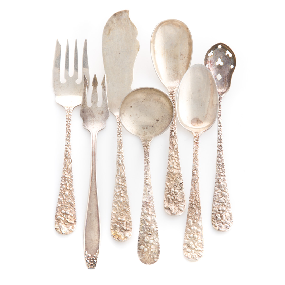 Appraisal: Stieff Rose sterling silver -piece flatware comprising spoons forks sugar