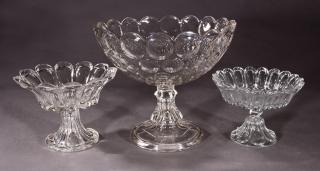 Appraisal: Three American Flint Glass Compotes mid th c attributed to