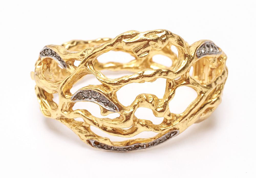 Appraisal: Avon Elizabeth Taylor Gold-Tone Hinged Bracelet Avon Elizabeth Taylor gold-tone