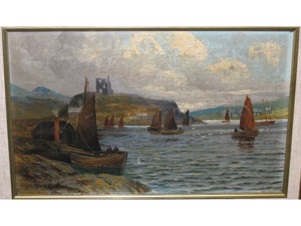 Appraisal: W MIDDLETON Oil on canvas West Coast loch scene with