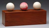 Appraisal: BILLIARDS TROPHY Three cue balls are mounted on a rectangular