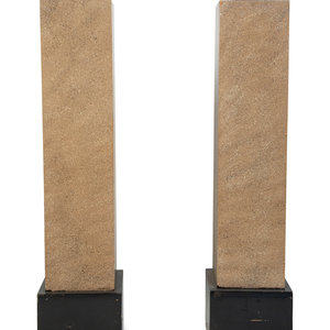 Appraisal: A Pair of Art Deco Style Faux-Porphyry Pedestals TH CENTURY