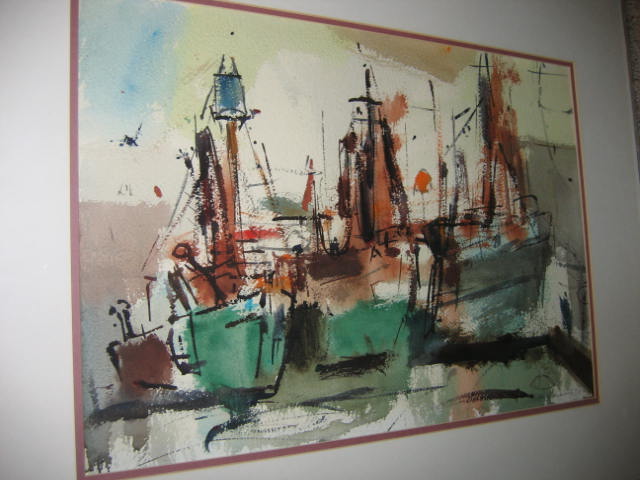 Appraisal: FRED CONWAY AMERICAN - Three ships watercolor on paper signed