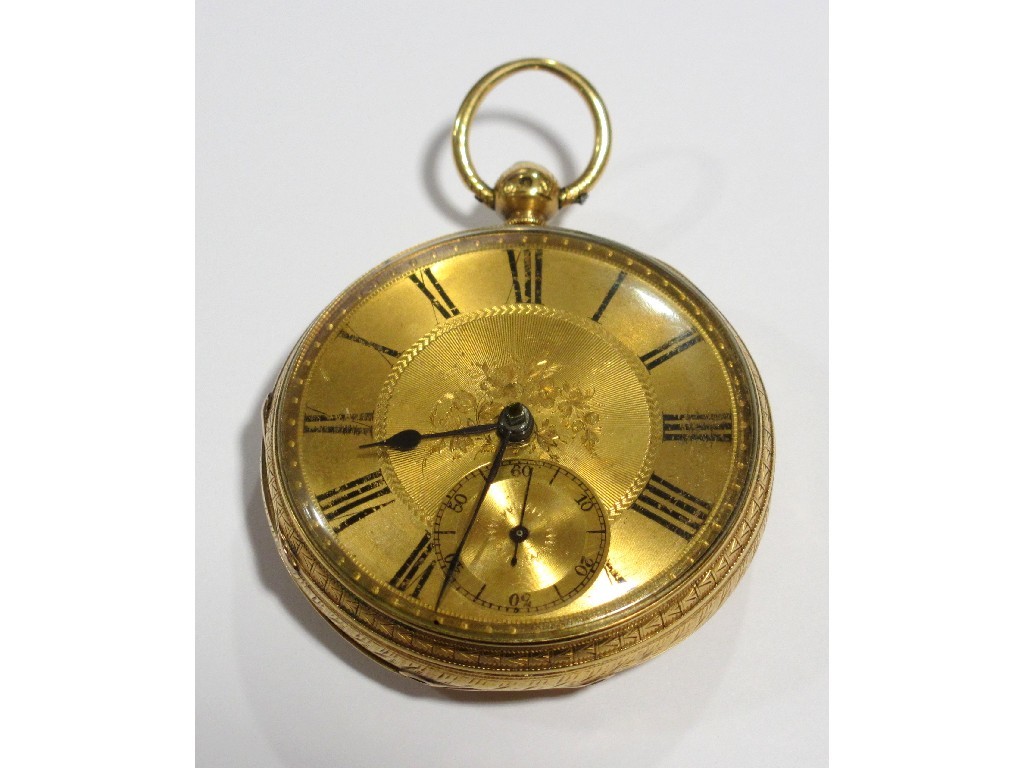 Appraisal: A gent's Victorian ct gold open face pocket watch key