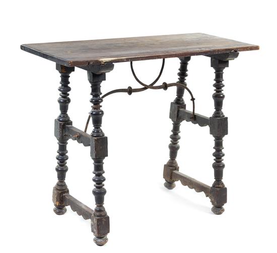 Appraisal: Sale Lot A Spanish Baroque Walnut Table th century the