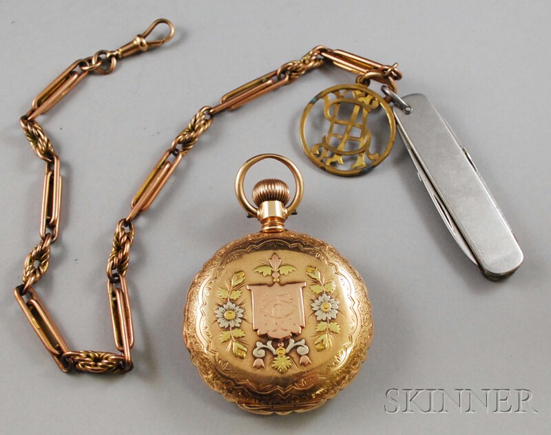 Appraisal: kt Gold Waltham Hunting Case Pocket Watch the case with