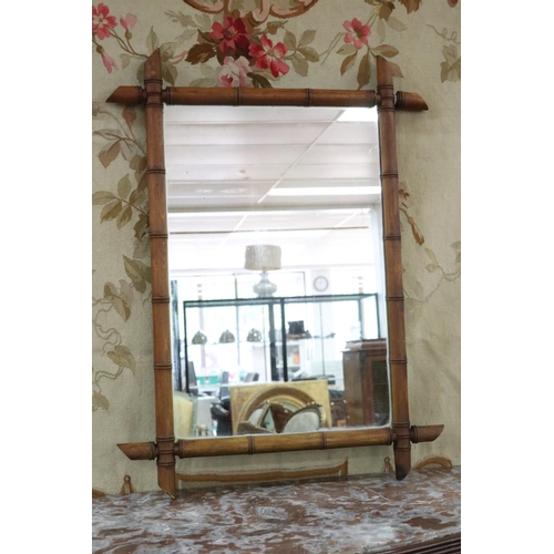 Appraisal: Antique French faux bamboo mirror approx cm H x cm