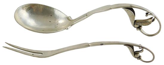 Appraisal: SILVER pair of Georg Jensen sterling serving utencils openwork handles