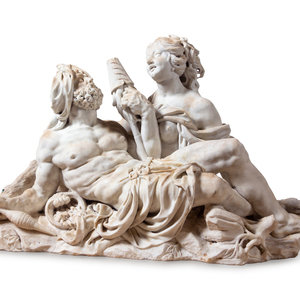 Appraisal: An Italian Carved Marble Figural Group Late th Early th