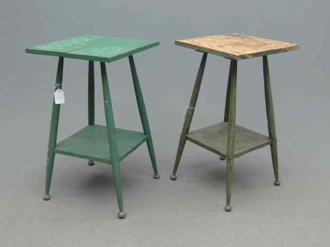 Appraisal: Lot two C 's plant tables in green paint Tops