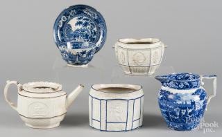 Appraisal: Six pieces of English pearlware th c to include a