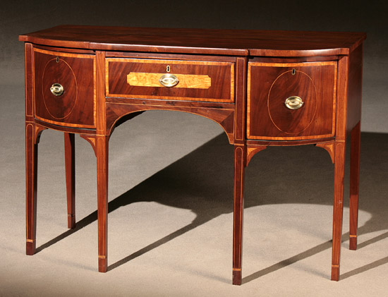 Appraisal: George III Satinwood Inlaid Mahogany Sideboard Last Quarter th Century