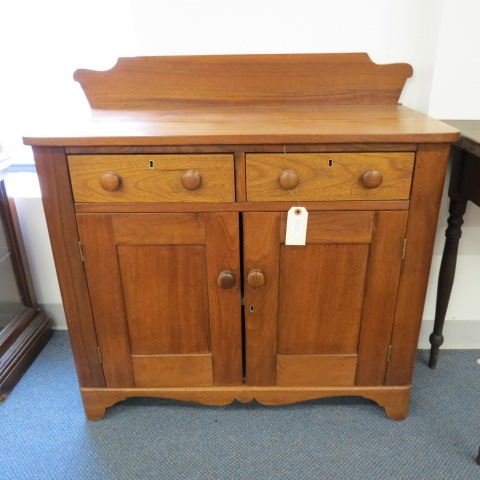 Appraisal: Victorian Washstand double drawerover double doors splash back tall wide