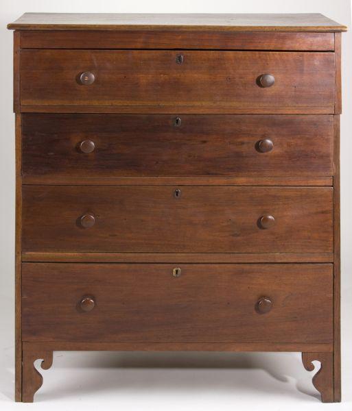 Appraisal: Southern Walnut Chest of Drawers th c probably NC Southern