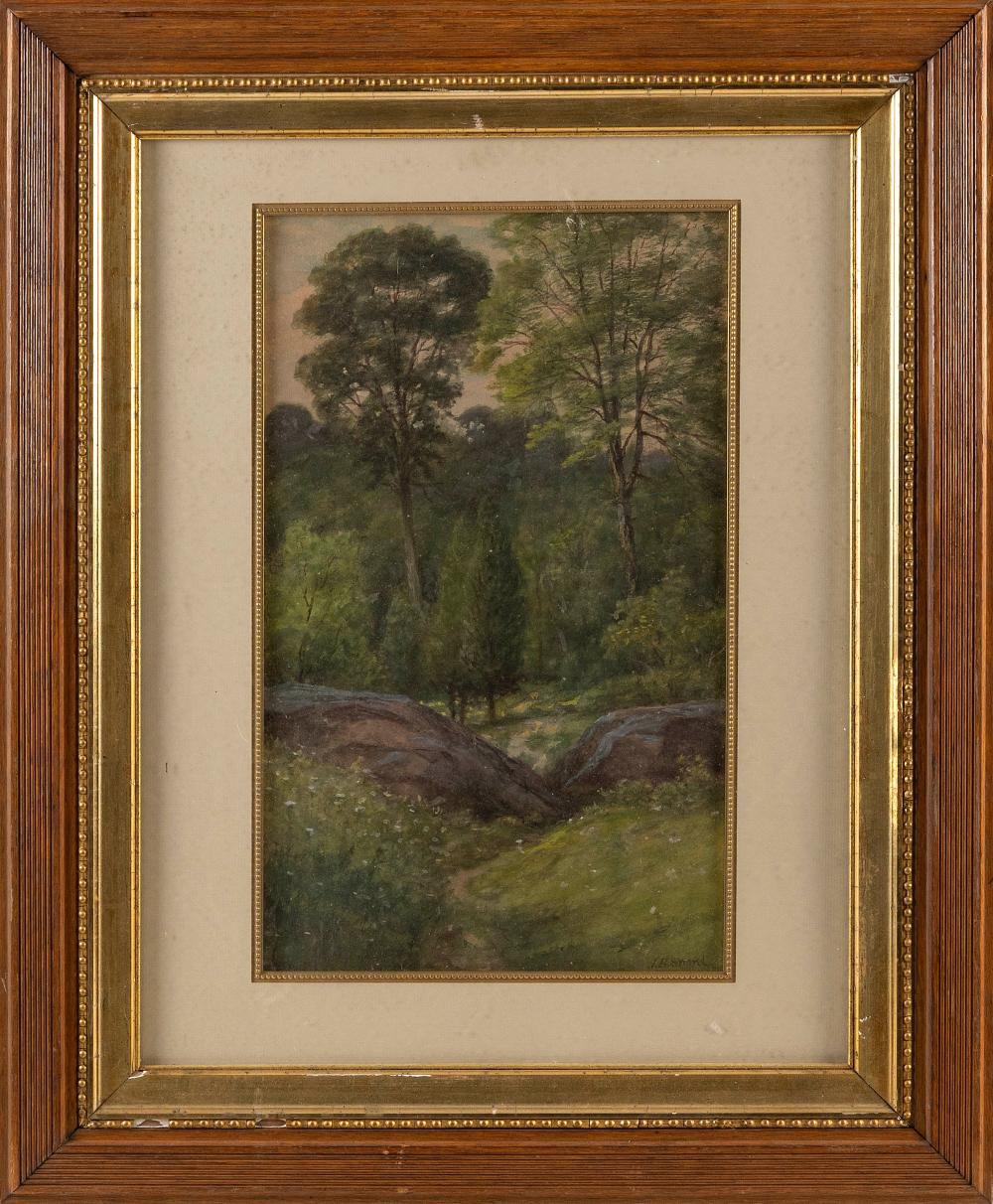 Appraisal: JAMES BRADE SWORD PENNSYLVANIA - FOREST INTERIOR WATERCOLOR ON PAPER