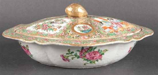 Appraisal: Chinese Export Rose Medallion porcelain vegetable dish third quarter- th