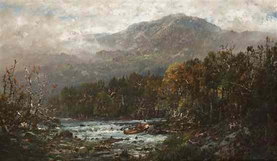 Appraisal: William Louis Sonntag American - On the Androscoggin after oil