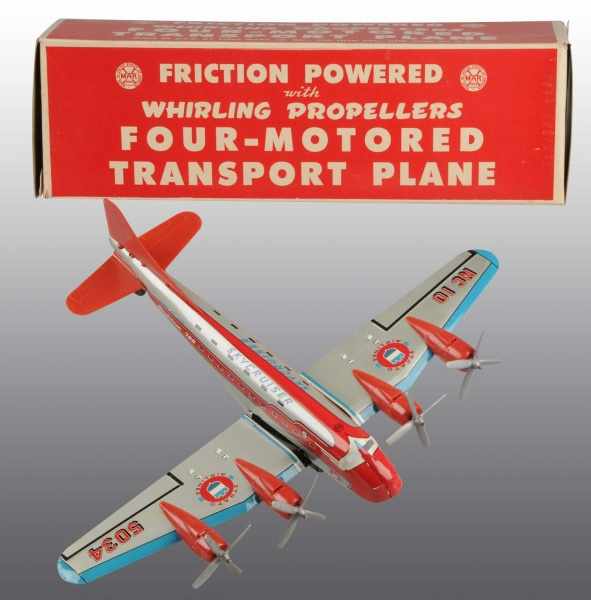 Appraisal: Tin Marx Transport Airplane Friction Toy Description American Working Four