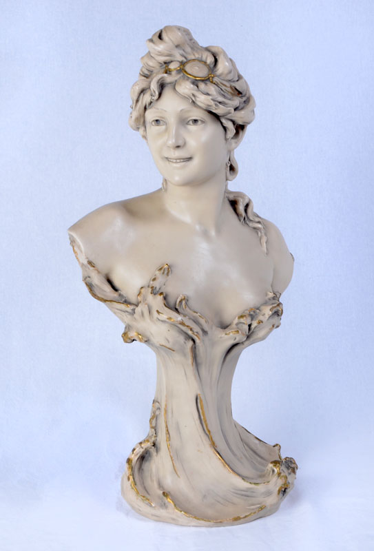 Appraisal: ROYAL DUX ART NOUVEAU PORCELAIN BUST OF WOMAN Porcelain figure