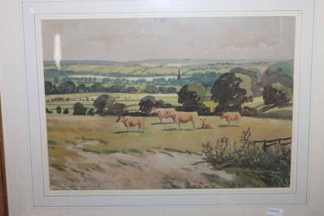 Appraisal: Joseph Appleyard British - Cattle grazing in a meadow watercolour