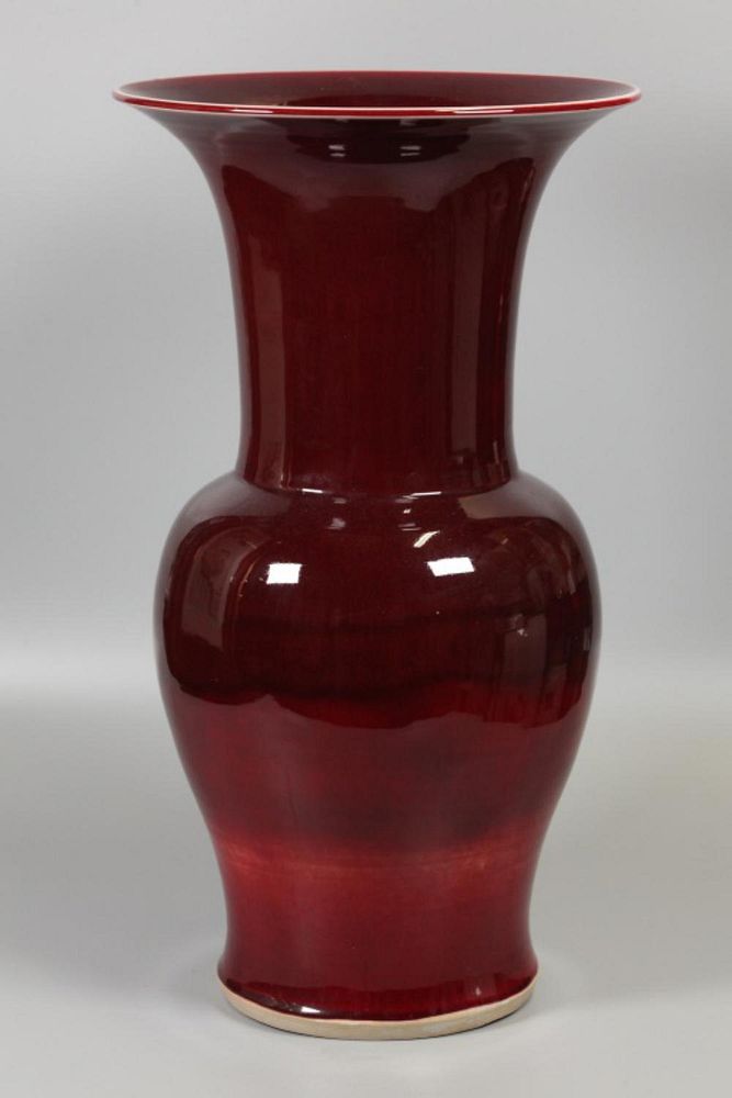 Appraisal: Chinese oxblood porcelain vase in H Notice to bidders Condition