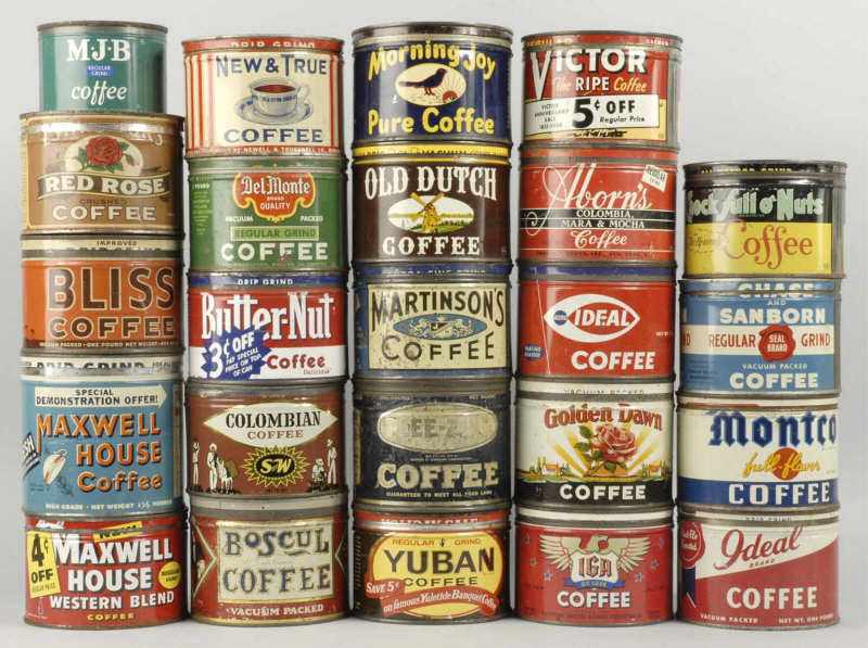 Appraisal: Lot of Coffee Tins Description Includes Victor Old Dutch Bliss